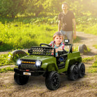 Qaba - Voiture RC électrique pour enfants 12V 7A avec commutateur 4WD/2WD - vert-Offre 1 heure de jeu réaliste et amusant 