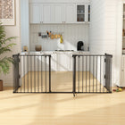 PawHut - Parc pour chiens d’intérieur pour petits et moyens chiens avec porte - noir-Peut être utilisé comme parc pour animaux, barrière de sécurité et séparateur de pièce, etc. 