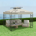 Outsunny - Housse de rechange pour toit de gazebo 10 pi L x 10 pi l avec trous de drainage, 370g/㎡, UPF30+, COUVERTURE SUPÉRIEURE SEULEMENT, crème-Fermetures à crochets et boucles et poches d’angle pour une installation et un retrait faciles
