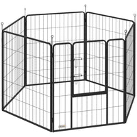 PawHut - Parc à chiens robuste 6 panneaux avec porte pour grands chiens - 39 po H-Un excellent terrain de jeu et peut également servir de séparation