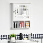Kleankin - Armoire de salle de bain murale avec miroir et trois étagères - blanc-Miroirs inclus pour mieux vous préparer lors de votre maquillage ou rasage du matin 