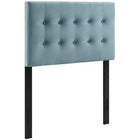 Modway - Emily Biscuit Touffé Performance Velvet Tête de lit jumelée, Bleu clair-Luxueuse tête de lit jumelée moderne