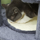 PawHut - Arbre à chat 71 po avec poteaux à griffer, condo, lit - gris foncé-Revêtement en peluche douce pour plus de confort et de chaleur 