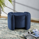 Modway - Nebula Velours Performance Rembourré Ottoman - Bleu Minuit-Siège amovible