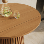 Modway - Lane Rond de 42 pouces Terrasse extérieure Bois de teck Bar Table - Naturel-Grains de bois naturels