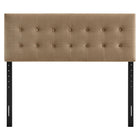 Modway - Emily Velours de performance résistant aux taches Tête de lit Queen size, Taupe-Quatre positions de montage