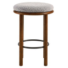 Modway - Fable Tissu Boucle Tabourets de comptoir - Noyer taupe - Ensemble de 2-Glissements au pied sans marquer