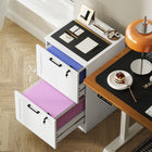 HOMCOM - Classeur 2 tiroirs pour documents format lettre/A4 avec serrure - blanc-Sert de support polyvalent pour imprimante 
