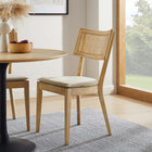 Modway - Caledonia Tissu tapis Chaise à manger Ensemble de 2 - Beige gris-Assemblée requise
