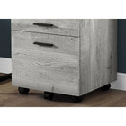 Monarch Specialties - 7401 Classeur 3 Tiroirs - Faux Bois Gris-Comprend 5 roulettes pour faciliter la mobilité (2 verrouillables, 3 non verrouillables)