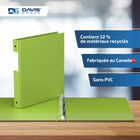 Davis Group Super économie, Reliure à anneaux ronds 1 po, paquet de 6 – Vert Lime-Polypropylène sans PVC