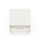 Manhattan Comfort - Rockefeller Table de Nuit 1 Tiroir Style Mid-Century Modern 51 cm - Blanc - Lot de 2-10