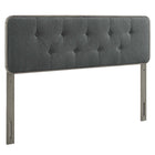 Modway - Collins Touffe Tissu et bois Tête de lit King, Charbon de bois gris-Tête de lit King rembourrée