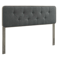 Modway - Collins Touffe Tissu et bois Tête de lit King, Charbon de bois gris-Tête de lit King rembourrée