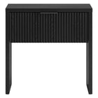Hudson&Canal - Table de chevet Kenslow 24 po - Grain noir-Comprend un tiroir coulissant en douceur et un espace de rangement inférieur ouvert