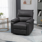 HOMCOM - Canapé inclinable manuel avec repose-pieds pour salon - gris foncé-Convient pour la lecture, le jeu, regarder la télévision ou faire une sieste   