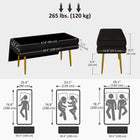 HOMCOM - Banc de rangement pour bout de lit - noir-Banc de chambre élégant avec des pieds dorés qui ajoutent une touche de sophistication 