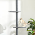 PawHut - Arbre à chat du sol au plafond 100 po avec 3 perchoirs - gris-Couleur : Gris 