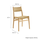 Modway - Wynn Corde et bois Fauteuils d’accompagnement à manger Ensemble de 2 - Naturel naturel-Cadre en hêtre massif