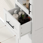 HOMCOM - Armoire de salle de bain étroite autoportante 67 po, blanche-Son design moderne et polyvalent s’intègre parfaitement dans votre salon ou votre couloir 