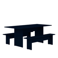 Manhattan Comfort - Ensemble de salle à manger moderne Nomad 172,5 cm - Bleu - Lot de 3-Ensemble de salle à manger moderne 3 pièces pour usage dans la salle à manger