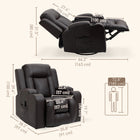 HOMCOM - Fauteuil de massage à vibration 8 points pour salon - brun-Siège large et très rembourré, mousse haute densité avec système de ressorts ensachés pour une expérience confortable 