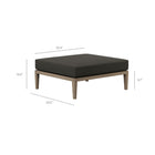 Modway - Northlake Terrasse extérieure Teck Ottoman, Gris silex-Base de siège à lattes