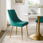 Modway - Viscount Accent moderne Performance Velvet Chaise à manger - Sarcelle-Rembourrage en velours polyester Performance