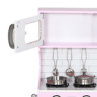 Qaba - Cuisine de jeu pour enfants avec tableau noir, machine à glaçons - rose-Matériau : MDF 