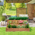 Outsunny jardinière surélevée à 3 niveaux 49 po x 49 po x 22 po pour jardin-Différents niveaux de hauteur du jardin d'herbes peuvent accueillir des plantes à racines profondes ou des plantes ordinaires  
