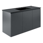 Modway - Bryn Fixation murale de 48" Vanette de salle de bain - Gris Noir-Vanité de salle de bain moderne