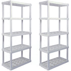 Oskar - Étagère de rangement grande à 5 niveaux - 18 po x 36 po x 74 po - blanc-La conception emboîtable vous permet de relier plusieurs unités