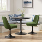 Modway - Lippa Salle à manger pivotante Performance Velvet Fauteuil d’appoint - Vert mousse noire-Coussin de siège amovible