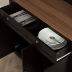 HOMCOM - Armoire de garde-manger 71 po avec espace pour micro-ondes et vaisselier de cuisine haut - noir-Le dispositif anti-basculement améliore la sécurité en fixant l’armoire au mur 