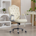 Vinsetto - Fauteuil de bureau vanité avec roulettes pivotantes - beige-Faites une pause et détendez-vous grâce à la fonction d'inclinaison
