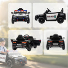 Qaba - Voiture de police électrique pour enfants 12V - blanc-MP3 intégré, port USB et musique au volant pour plus d'interactivité 