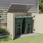 Suncast - Abri horizontal de 34 pi³ - couleur Vanille avec toit Stoney-Le design profilé s’adapte parfaitement le long de votre maison ou de votre clôture.