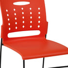 Flash Furniture - Chaise empilable orange de la série HERCULES à base traîneau d'une capacité de 881 lb avec dossier ventilé-Garantie à vie limitée sur le cadre