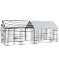PawHut - Cage pour petits animaux 73 po pour poules, lapins, chinchillas avec toit-Non seulement pour une utilisation intérieure, mais aussi extérieure 