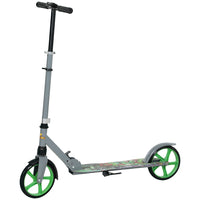 Qaba - Trottinette avec hauteur réglable, grande roue de 200 mm - vert-Quatre réglages de hauteur s'adaptent aux enfants en pleine croissance pendant des années 