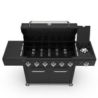Kenmore - Barbecue au gaz XL à 6 brûleurs avec brûleur latéral - Noir-6 brûleurs principaux - tubes en acier inoxydable 409 - 10 000 BTU chacun