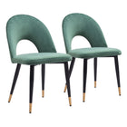 Zuo - Menlo Chaise de salle à manger - Vert - Ensemble de 2-Assemblage requis