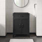 Modway - Steamforge 24" Armoire de toilette de salle de bain (lavabo non inclus) - Noyer noir-Étagère avec découpe de plomberie
