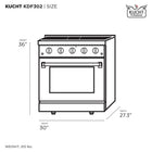 Kucht - 30 po Série KDF Cuisinière Pro Style au gaz propane - Acier inoxydable/Bleu-Allumage électronique avec rallumage automatique pour une sécurité accrue et un contrôle fiable de la flamme, réduisant les risques de fuite de gaz