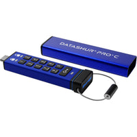 iStorage - Clé USB-C chiffrée datAshur PRO+C - 256 Go-Le datAshur PRO+C utilise le cryptage AES-XTS 256 bits validé FIPS PUB 197 pour une sécurité complète des données au sein des entreprises et des organisations gouvernementales