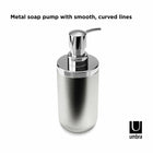 Umbra JUNIP - Pompe à savon liquide et gel hydroalcoolique 295ml, Acier inoxydable-5