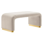 Modway - Koda Performance Velvet Ottoman de la cascade - Brass Almond-Revêtement en velours de performance