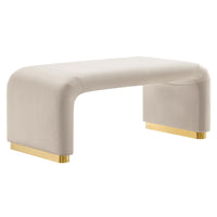 Modway - Koda Performance Velvet Ottoman de la cascade - Brass Almond-Revêtement en velours de performance