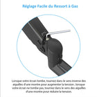 ShoppingAll Support mural pour écran simple à ressort à gaz pneumatique - Noir-Pivotement de +/-90 degrés dans l'une ou l'autre direction
