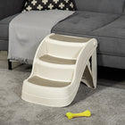 PawHut - Escalier pliable pour animaux 3 marches pour petits avec marches antidérapantes - crème-Peut être facilement plié pour le rangement sans aucun outil 